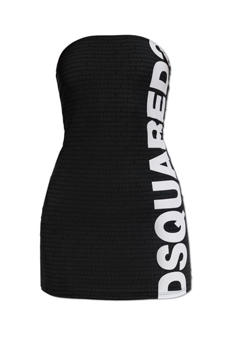 Copricostume Dsquared2  Swimwear donna D6A425030010 nero big logo DSQUARED2 SWIMWEAR | Abiti | D6A425030010